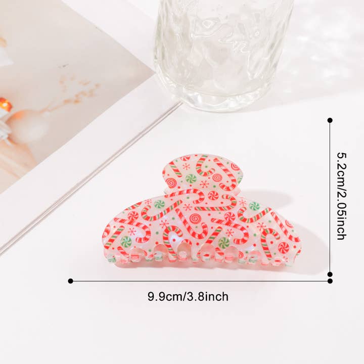 SoapElenGlen – wholesale Hair clip – Women’s – Christmas Themed Print Hair Clip, Festive Hair Accessories8