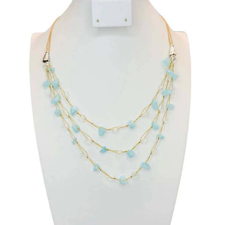 Collana con pietre stratificate. per la vendita all'ingrosso da parte di Gypsea Beach Club