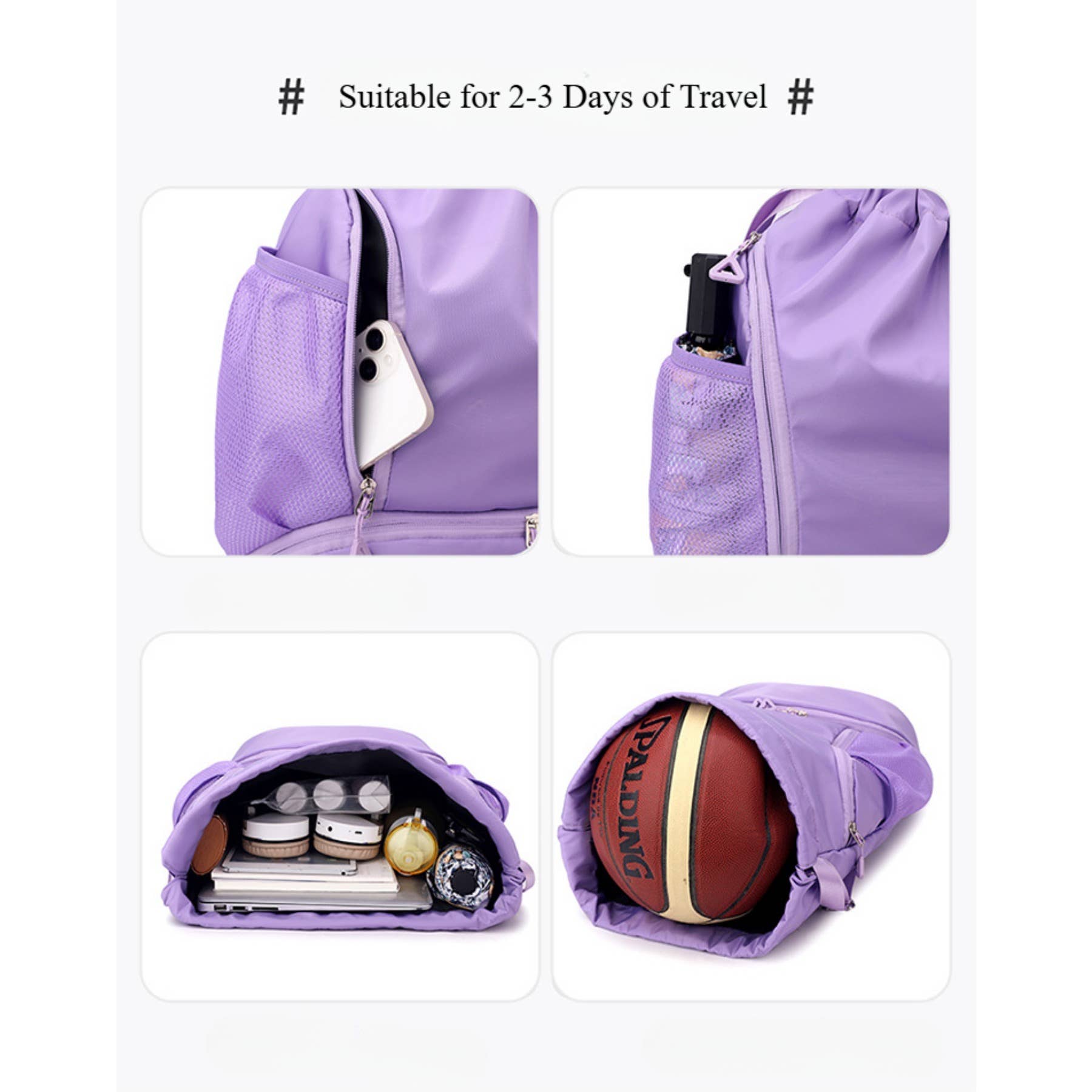 wandf - Wholesale Backpack – Women's - Fashion Drawstring Backpack Gym Bag with Shoes Compartment8