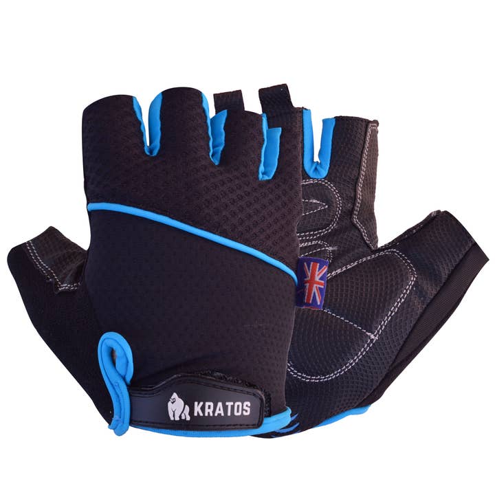 Blue Half Finger Gym Gloves Suitable for Men and Women for wholesale by Kratos