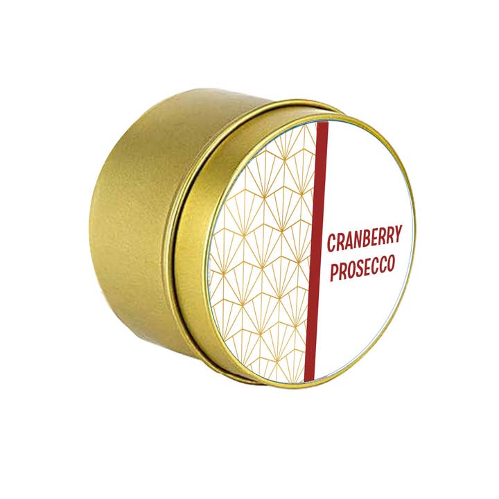 Mod Lounge Paper Company - Wholesale Jar/Filled Candle - Red Cranberry Prosecco Gold Foil Boxed Holiday Candle5
