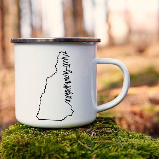 New Hampshire Enamel Mug New Hampshire Coffee Mug for wholesale by Daisy Mae Designs