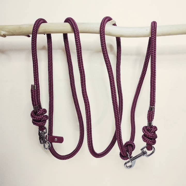 Mehrpositionshundeleine aus Paracord – Bordeaux für den Großhandel von Truffe & Flair