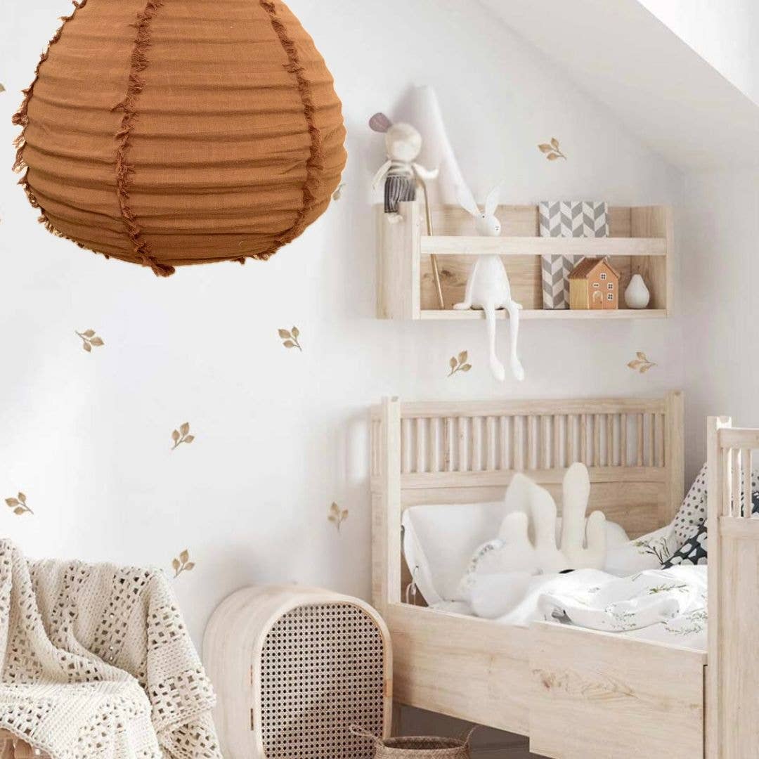 Little Nordic Sol - Wholesale Lantern - Linen Light Shade Paere Fringed Mocha Mousse 50cm4