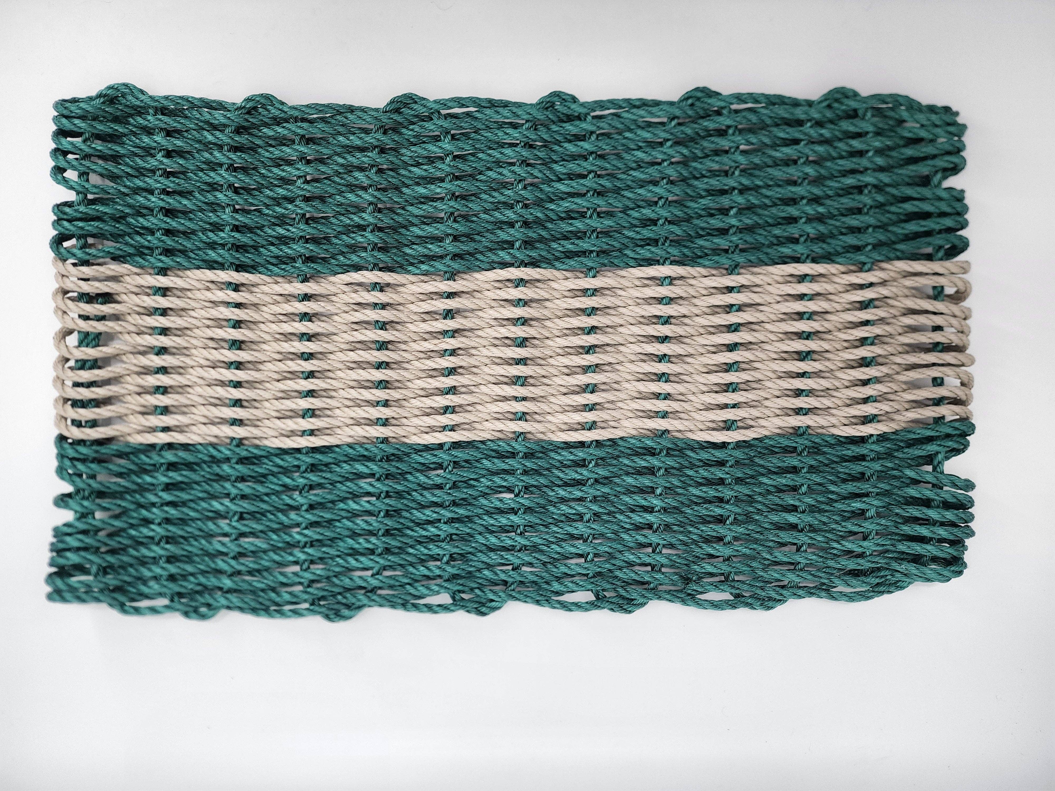 Little Salty Rope - Wholesale Door Mat - Lobster Rope Mat Hunter Green and Tan1