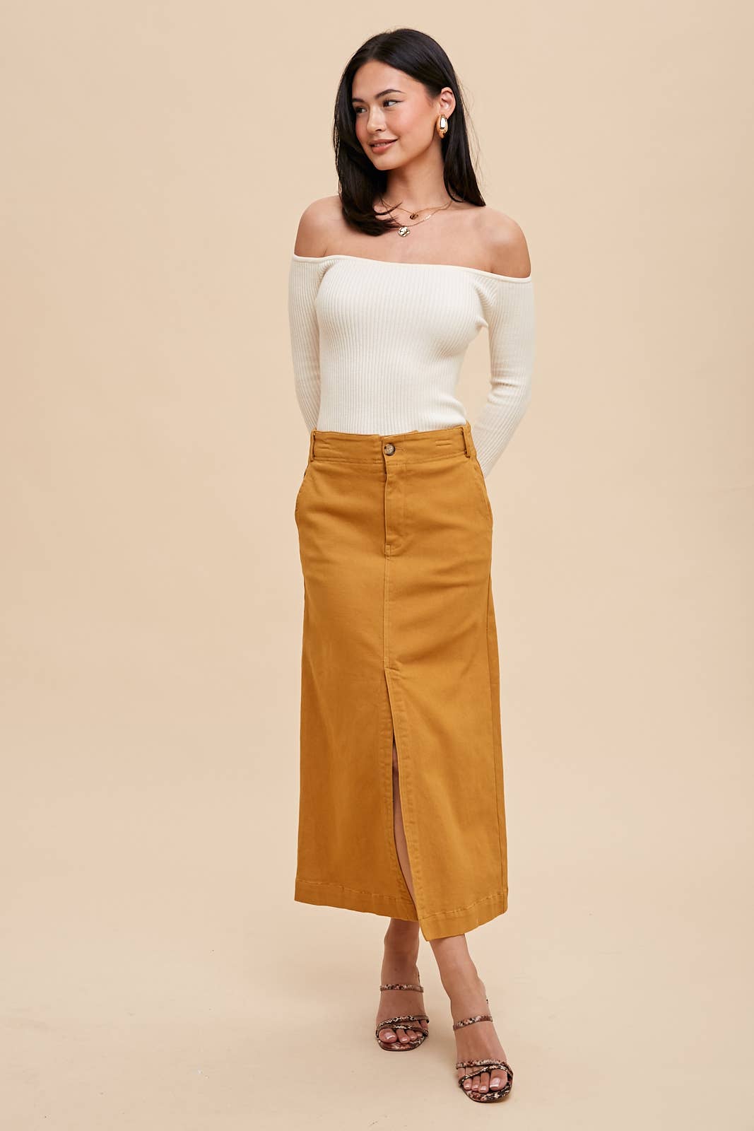 In Loom – Großhandel Rock – Damen – BLEISTIFTROCK AUS STRETCH-TWILL4