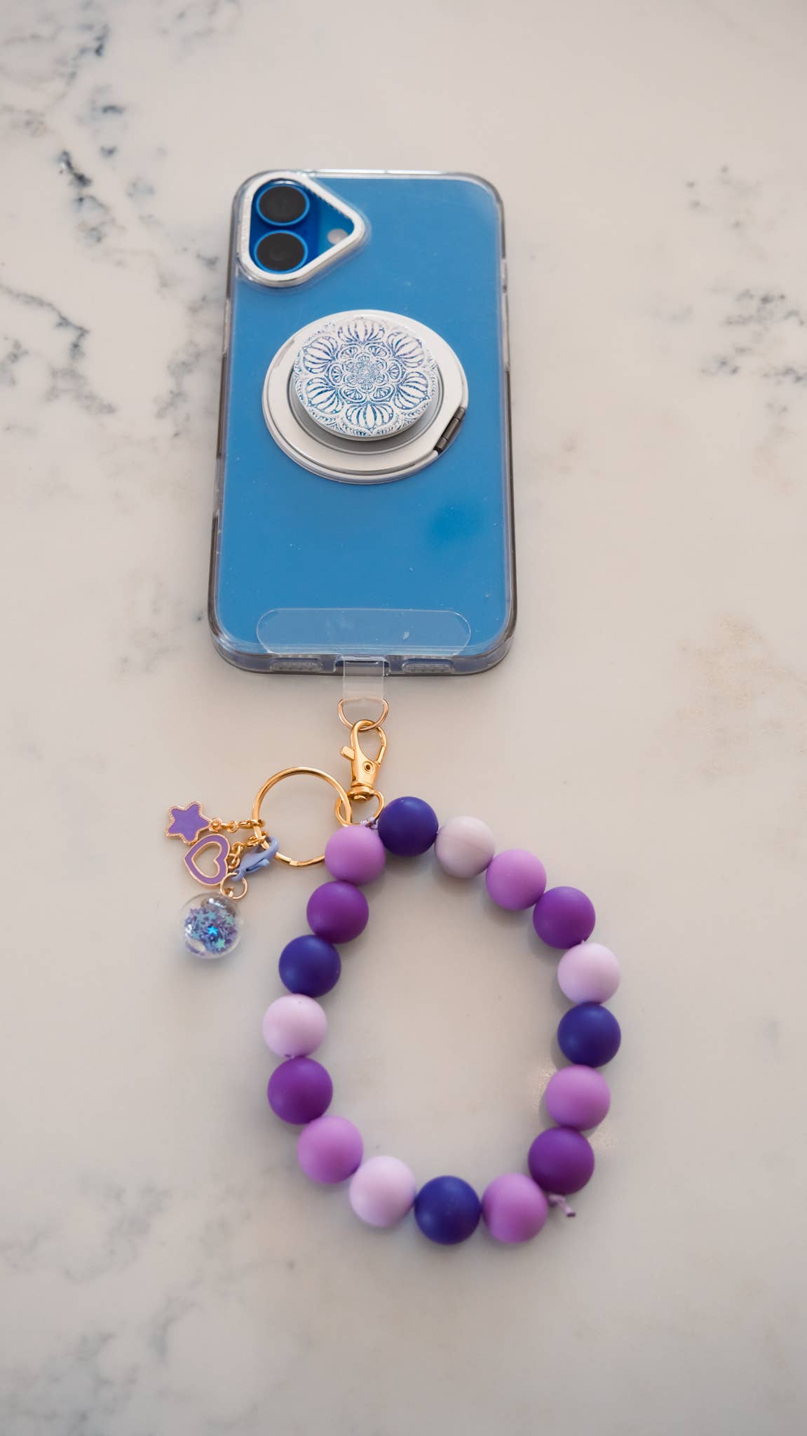 Daisy Chains Phone Charms - Wholesale Phonecase Strap - Silicone Bead Phone Charm Wristlet: Solid Colors5