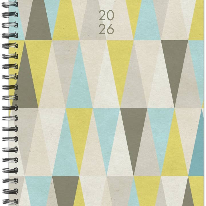 Geometric Gray 2026 6.5" x 8.5" Weekly Monthly Softcover Planner for wholesale by Willow Creek Press & Gifts