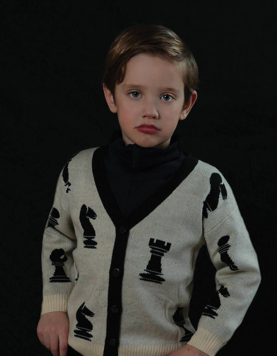 Amour Bows - Wholesale Cardigan - Kids - Chess Sweater Cream3