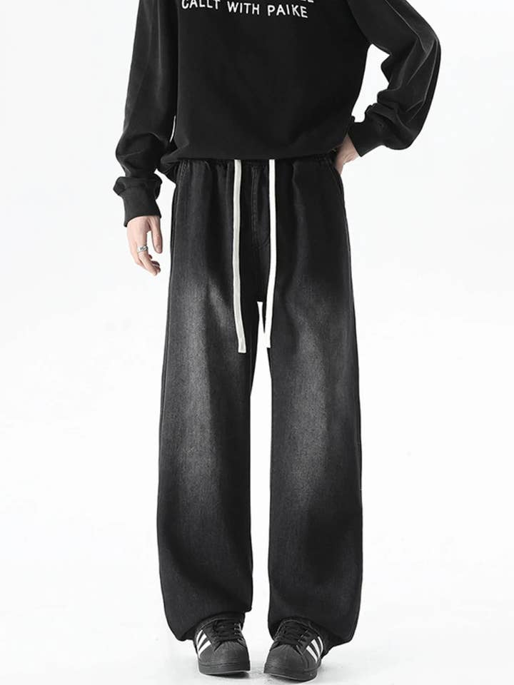 Jeans de pierna ancha con cordón para hombre de talla grande para venta al por mayor de React Activewear