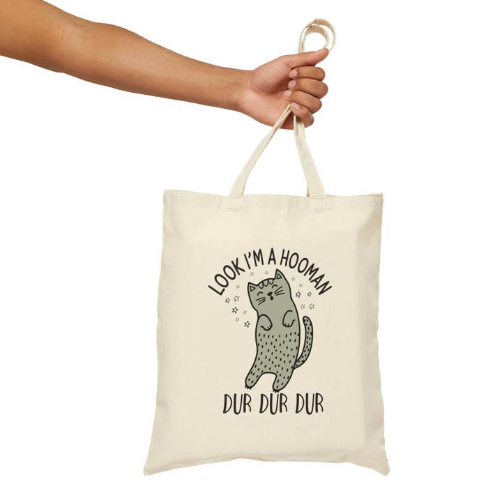 Sac fourre-tout pour bibliothèque de shopping imprimé Funny Cat Quote pour la vente par Home and Honey Shop