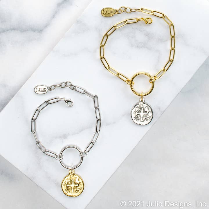 Julio Designs - Wholesale Charm/Dangle Bracelet - Mariana Paperclip Chain Charm Bracelet1