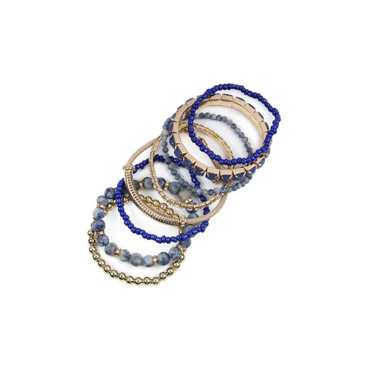 MYS Wholesale Inc - Wholesale Beaded Bracelet - Regular Size Stack-able Beads Bracelet Set10