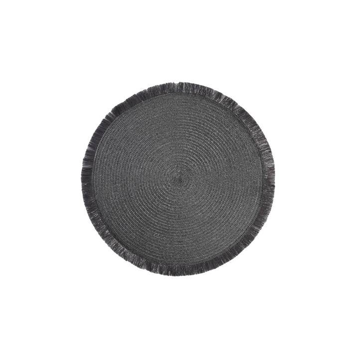 CP INTERNATIONAL - Wholesale Placemat - Anthracite Gray Round Table Set D.38Cm #537
