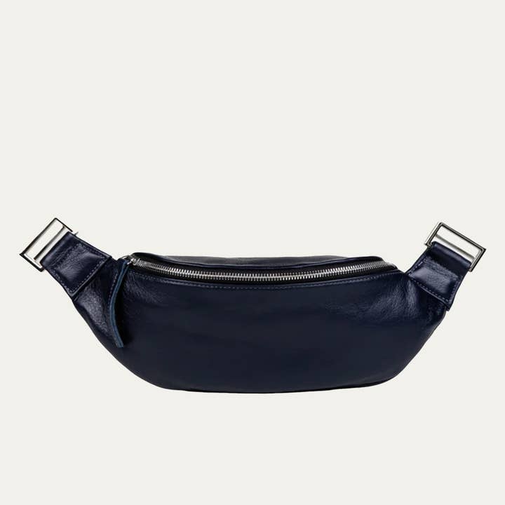 Fanny Pack+Crossbody taske | Navy + Sølv Hardware for engroshandel hos Paulyjen