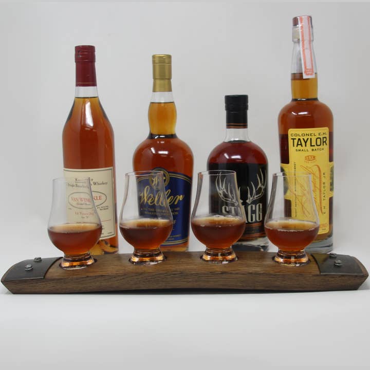 Barrel-Art - Wholesale Cocktail/Liquor Glass - Premium Glencairn Whiskey/ Bourbon 4 Glass Flight 8