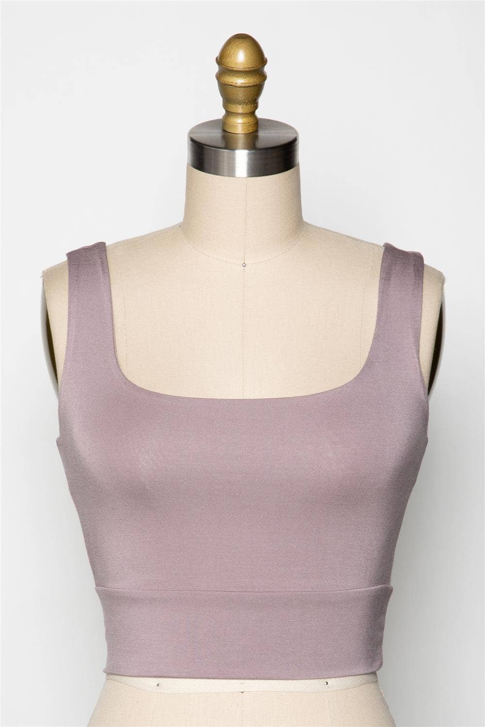 Final Touch - Wholesale Knit Top - Women's - Square Neck Fitted Crop Top - T1685955