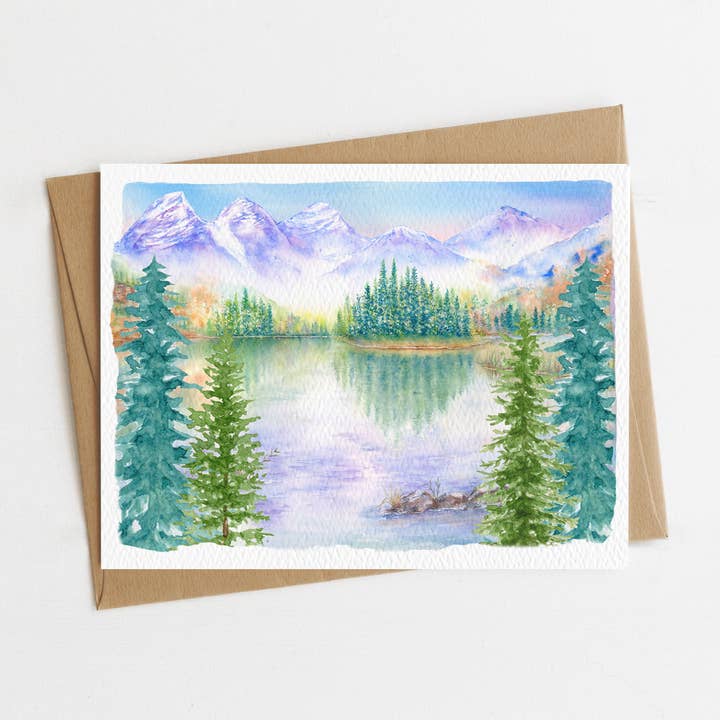 Blue Thistle - Wholesale Everyday Greeting Card - Mountain Nature Greeting Card, Watercolor Art