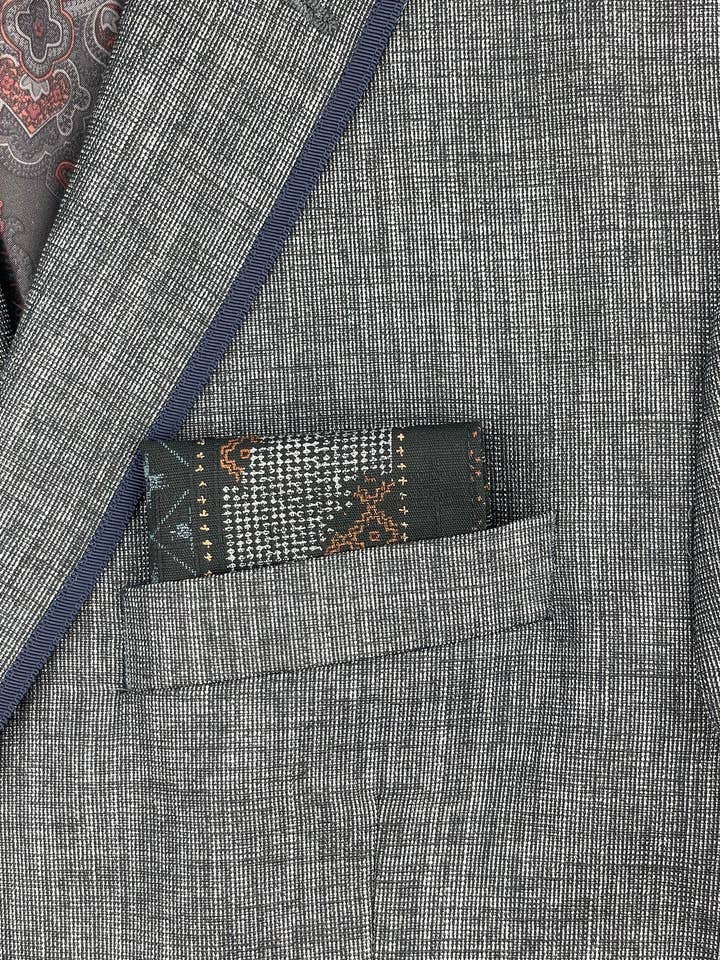 Indigo Kasuri Pocket Square for wholesale by Olaf Olsson