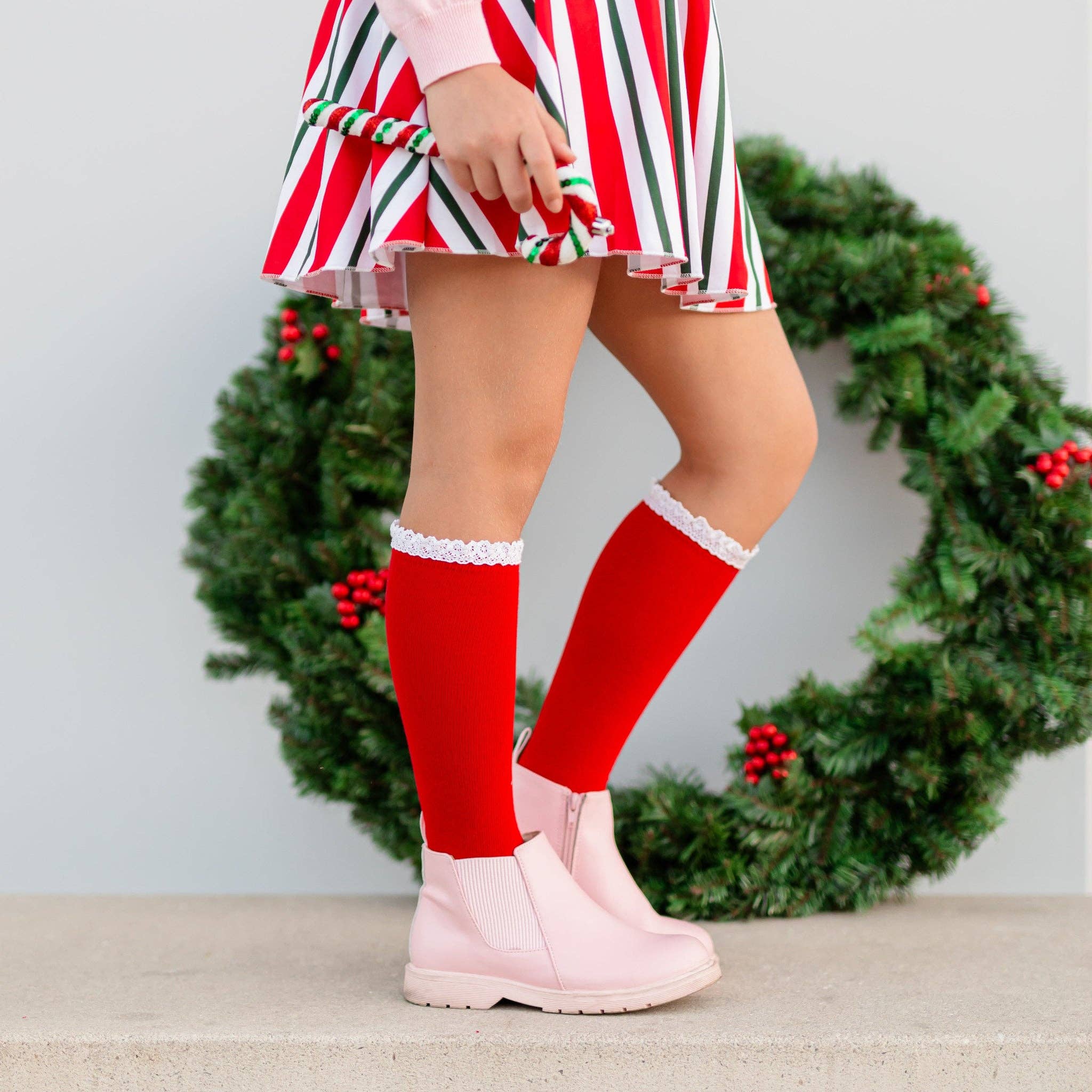 Little Stocking Co. - Vendita all'ingrosso Calzini - Bambini e neonati - Calze alte al ginocchio con parte superiore in pizzo5