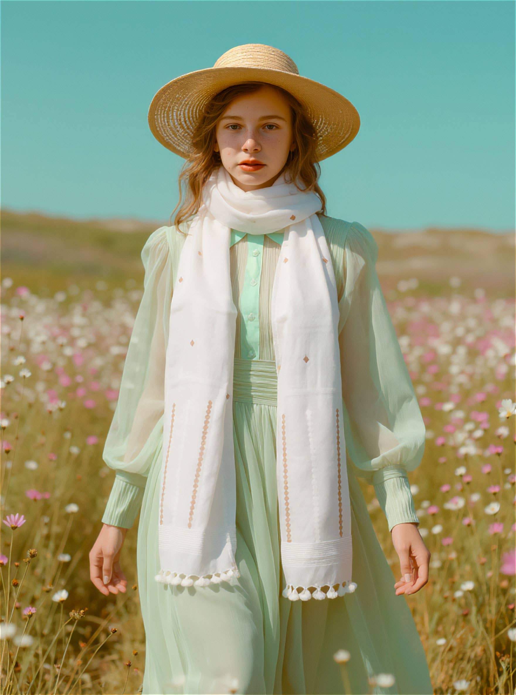 Storie – wholesale Scarf – Women's – Dupatta Shawl, White Ghicha0