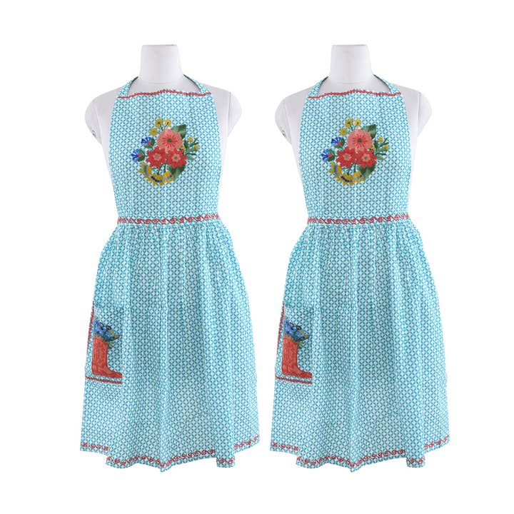 2ABKTAP24518_TLPK Set/2 BOOT W/BONNETS APRON 40x36"-H for wholesale by Karma Living