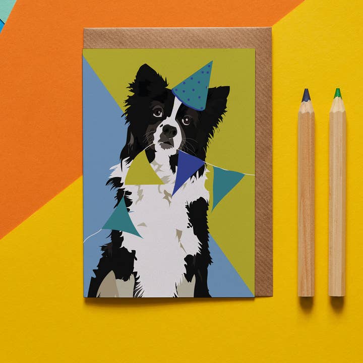 Lorna Syson - Wholesale Birthday Card - Jess the Boarder Collie Dog greeting card