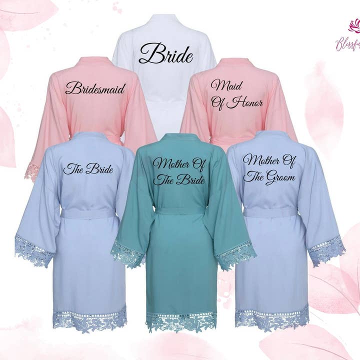The Blissful - Vendita all'ingrosso Vestaglia - Donna - Abiti da damigella Abito in pizzo da damigella in cotone personalizzato