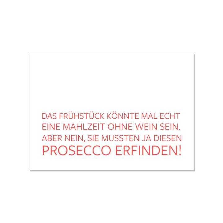 17;30 - Wholesale Postcard - Postcard landscape, BREAKFAST COULD REALLY BE A MEAL WITHOUT WINE FOR ONCE. BUT NO, YOU HAVE TO