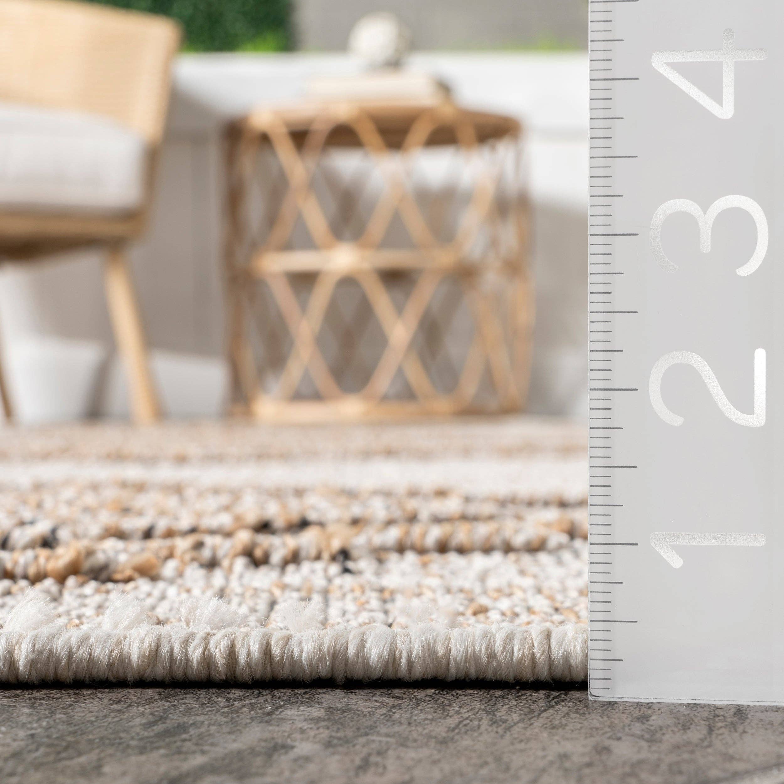 Beige Tapis intérieur/extérieur Izetta Southwestern High-Low en vente sur Faire2