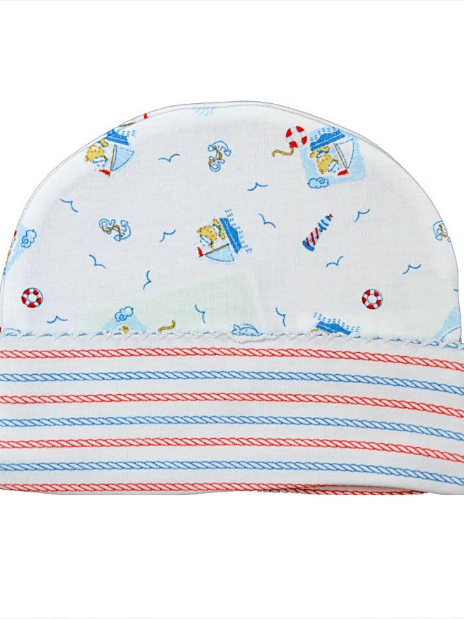 Baby Boy's Nautical Bear Pima Cotton Hat for wholesale by Baby Threads