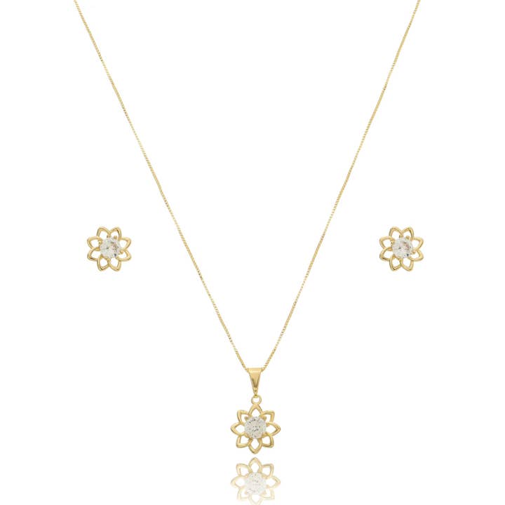 14k Gold Plated Camellia Jewelry Set | Everyday Jewelry for wholesale on Faire