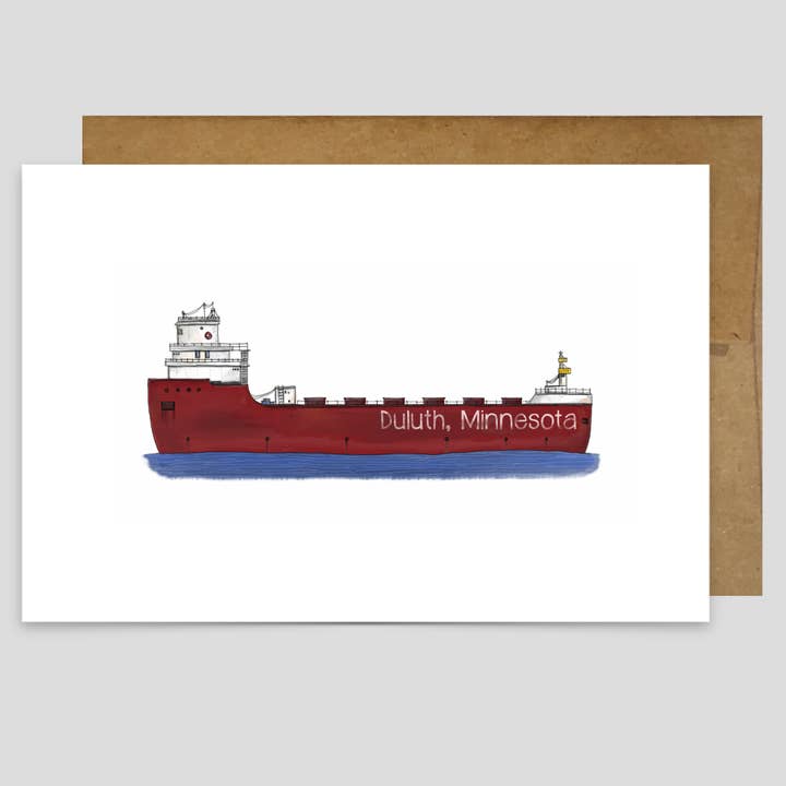 Minnesota Duluth Cargo Ship - Greeting Card for wholesale by Kevin & Kaia