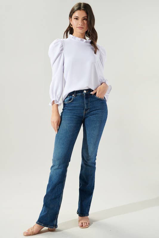 Sugarlips - Vendita all'ingrosso Camicetta - Donna - Go Getter Marla - Top con maniche a sbuffo con volant17