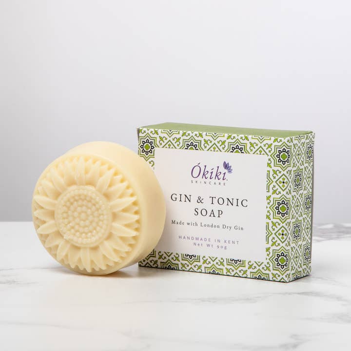 Savon Gin & Tonic pour la vente par Okiki Skincare