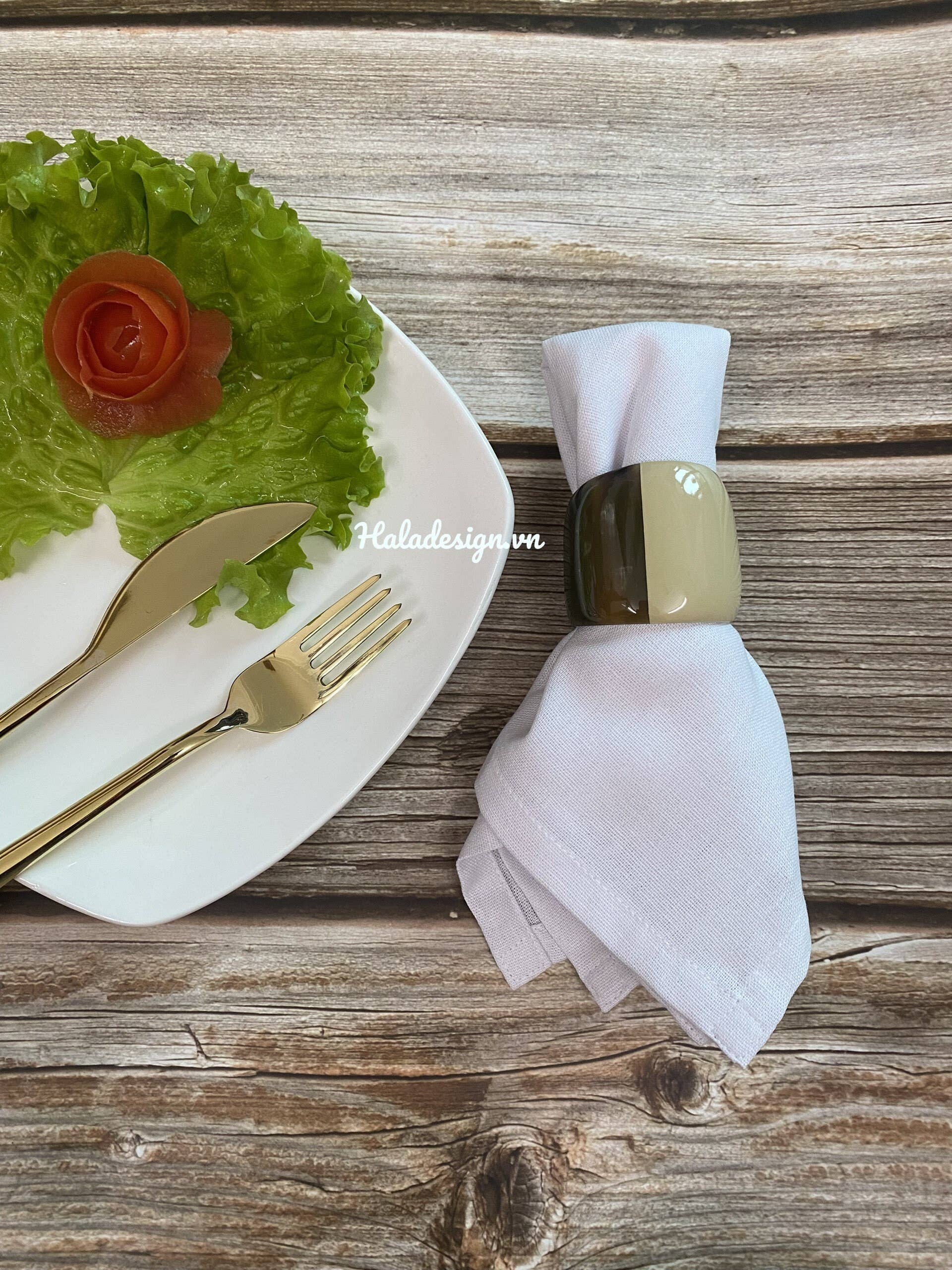 Hala Design - Wholesale Napkin Ring - Lacquered Buffalo Horn Napkin Ring8