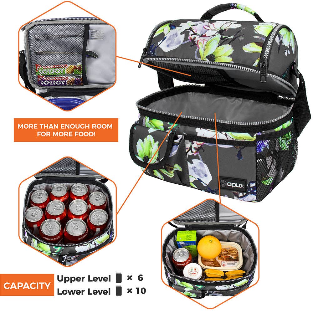 OPUX - Wholesale Lunch Bag/Box - Two-Sided Double Deck Insulated Lunch Box - 16 Cans69