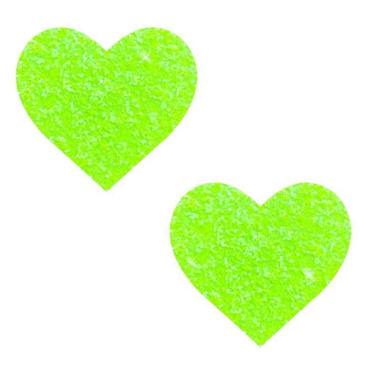 Grüne Farbe Super Sparkle Lemon Lime Blacklight Glitter I Heart U Nippel Cover Pasties für den Großhandel auf Faire