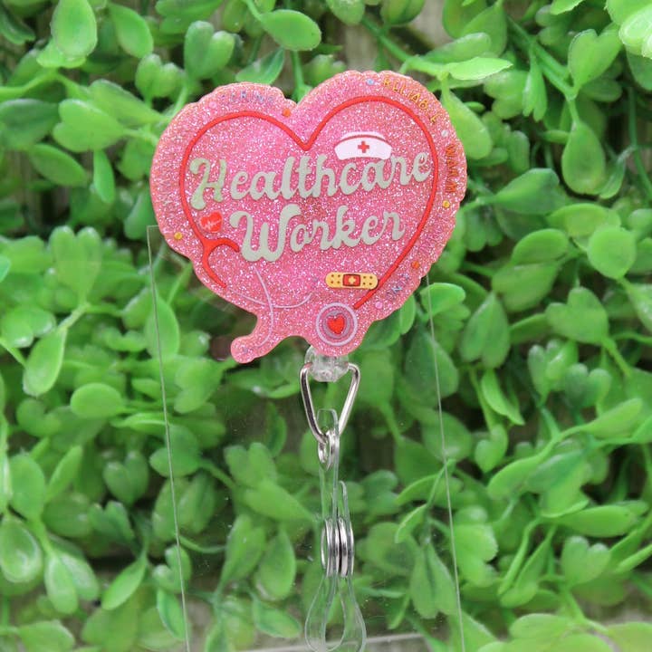 Healthcare Worker Heart Badge/ID Holder Reel for wholesale by Hylidae Boutique