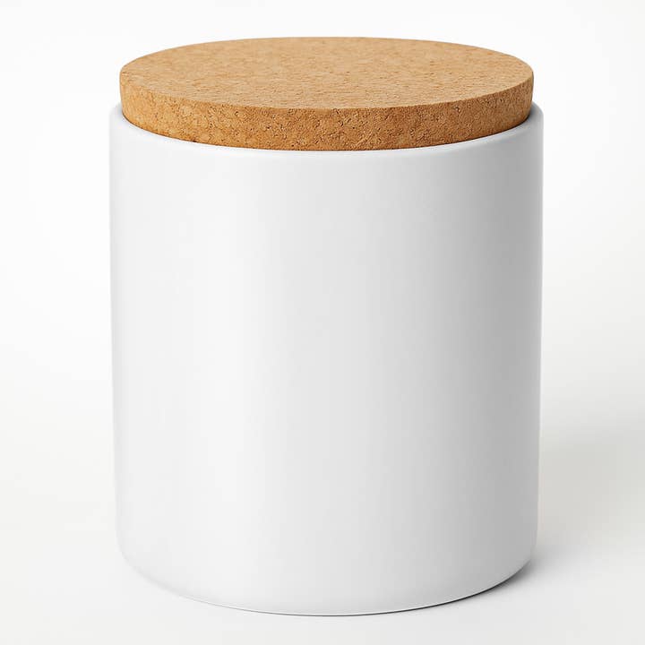 15 oz Unlabeled Ceramic White Soy Candle - Private Label for wholesale by River Birch Candles