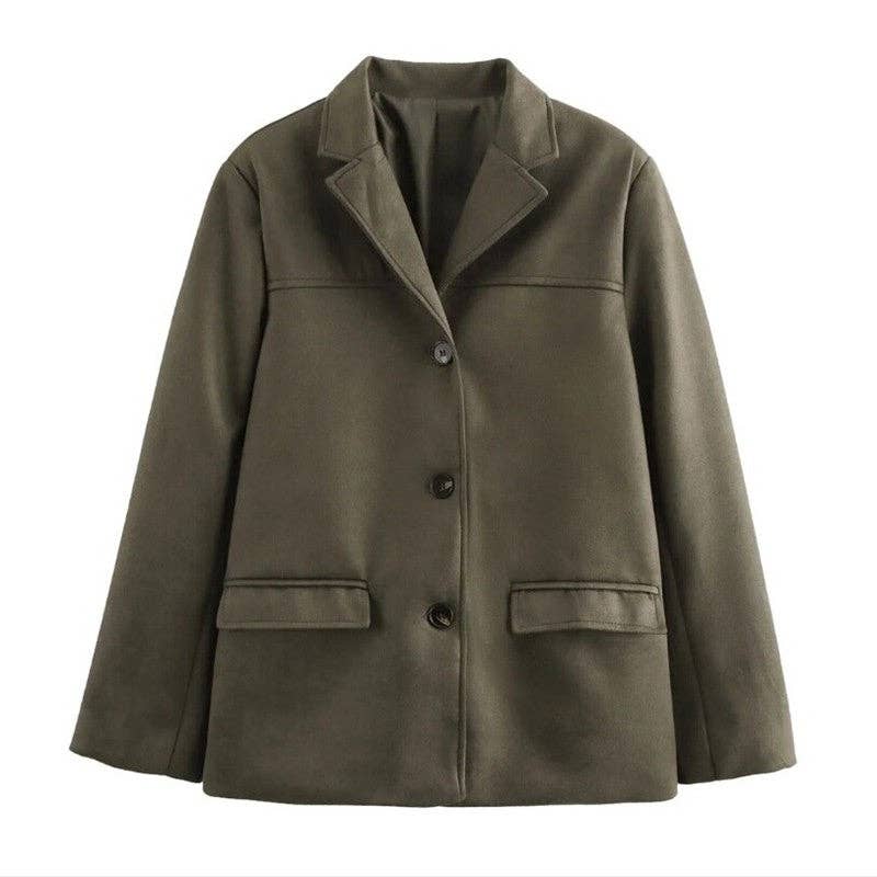 kycozy – wholesale Jacka - Dam – Vintage minimalistisk kort mockajacka2