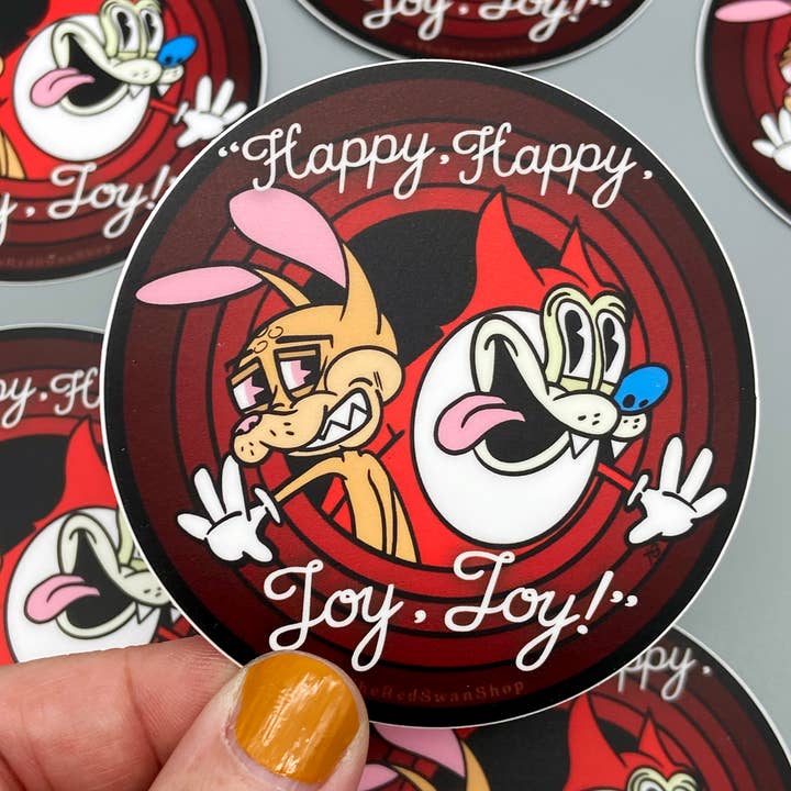 The Red Swan Shop - Vente Autocollant - Autocollant en vinyle - Ren and Stimpy - Style tuyau en caoutchouc