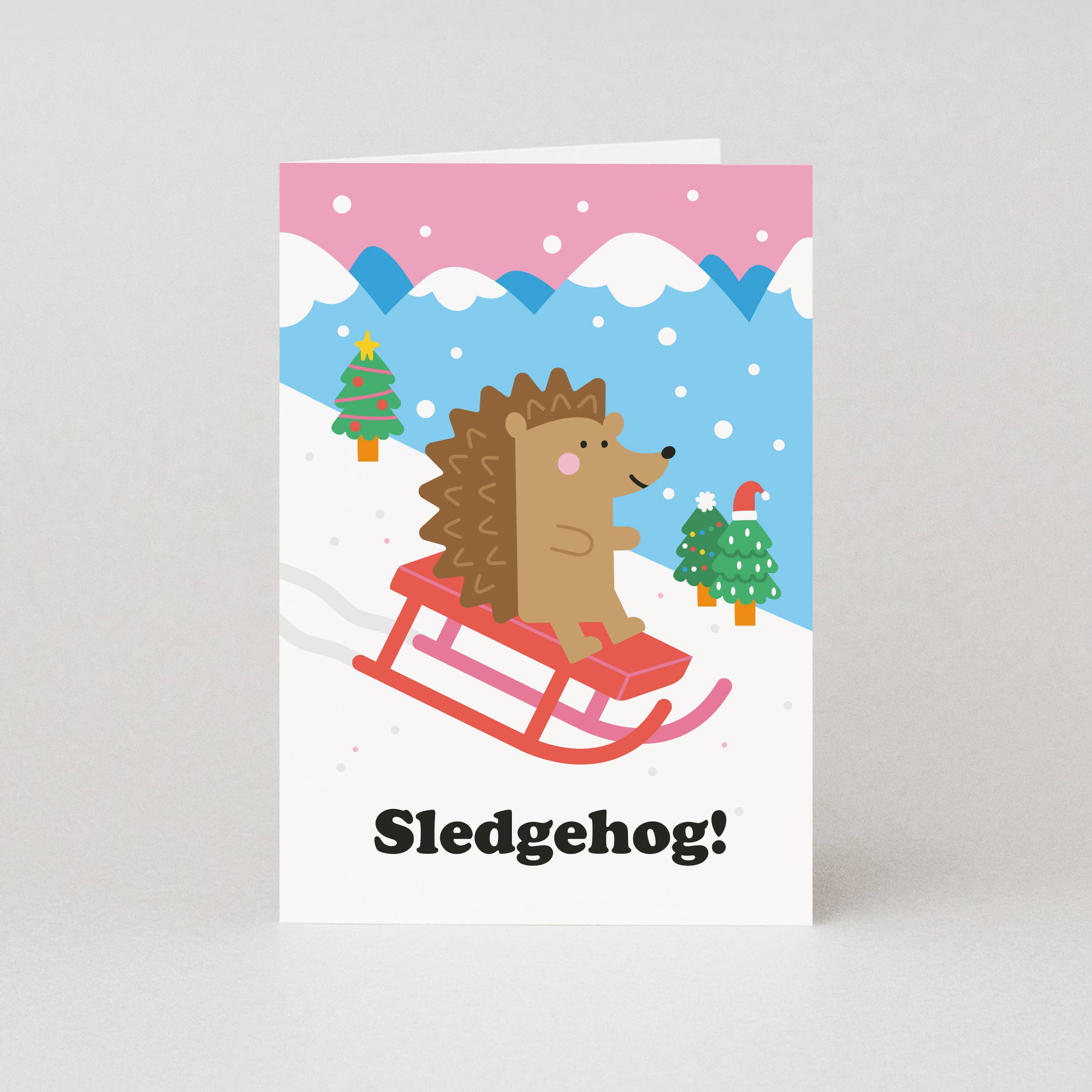 Studio Boketto – wholesale Christmas card – Sledgehog Christmas Greeting Card | Kid’s Christmas Card