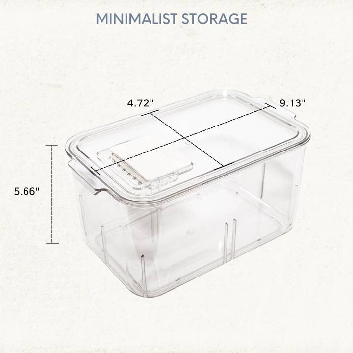 Lexi Home - Wholesale Food Storage Container - Acrylic Fridge Produce Organizer with Vented Lids