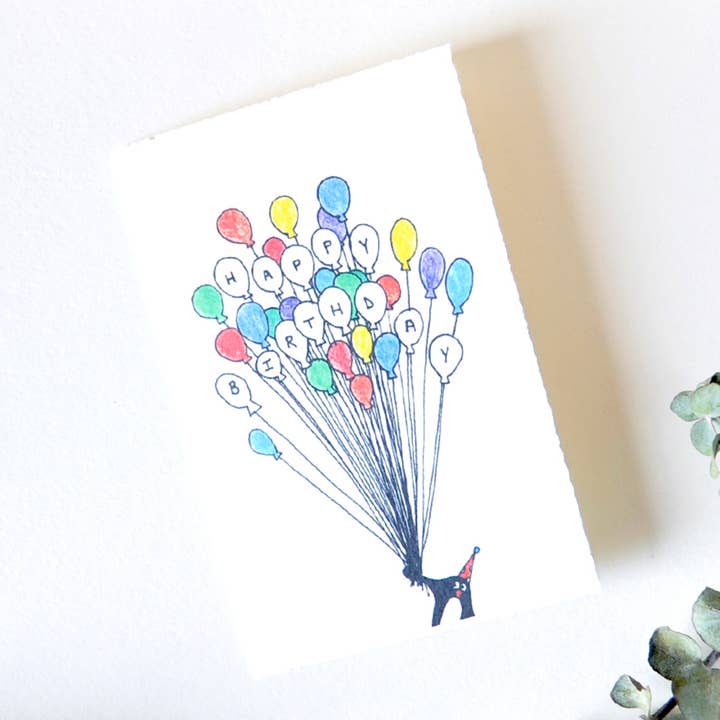 Söt gratulationskort - Grattis på födelsedagen ballonger för wholesale av Little Shop of ElleSee