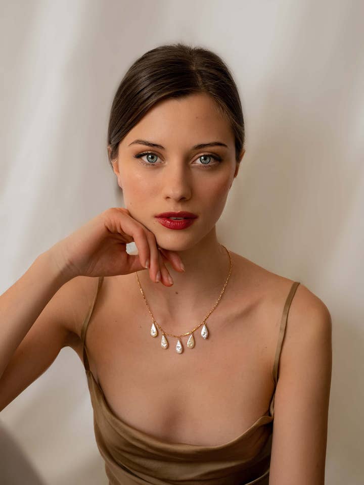 Lina Pearl Necklace for wholesale by Katy Faye