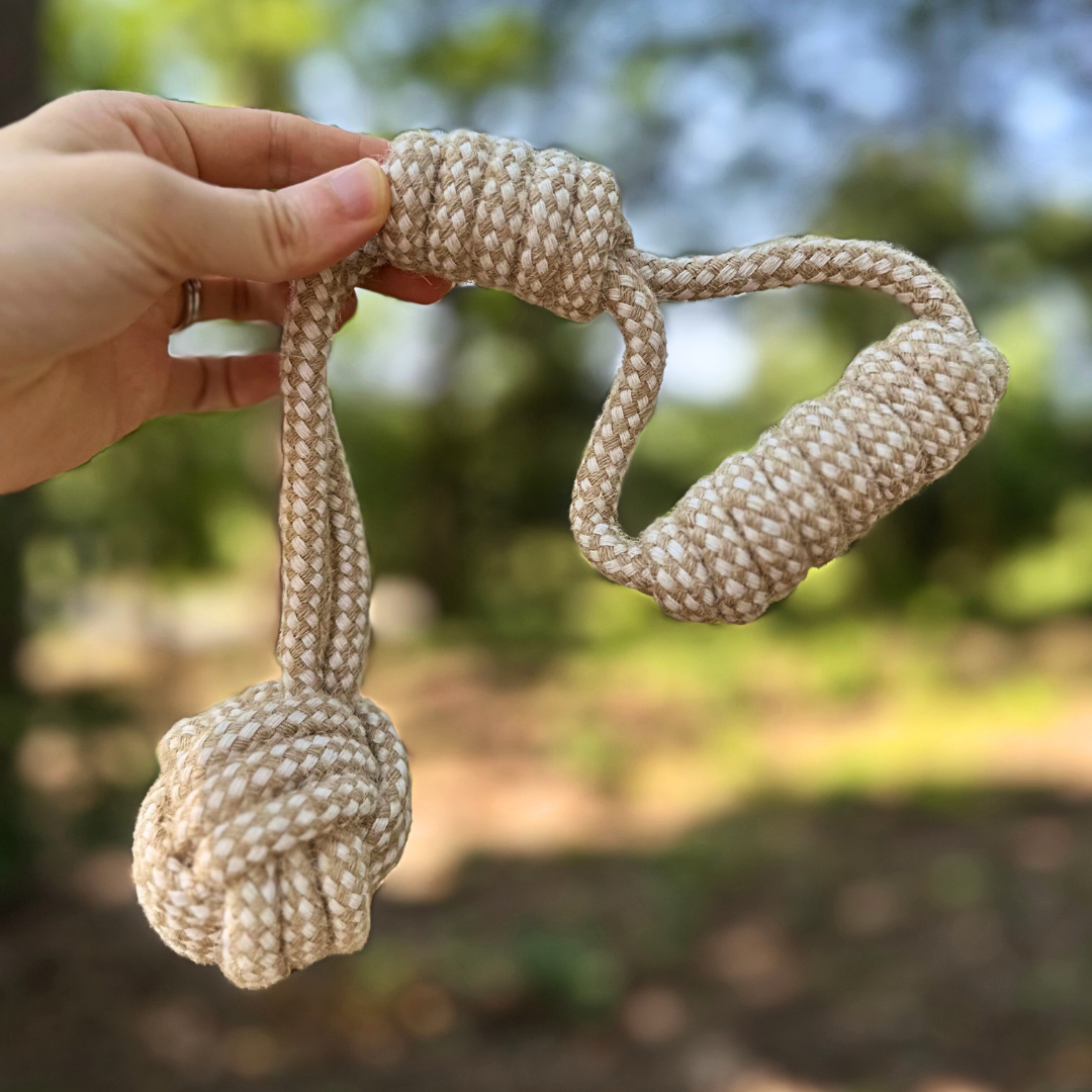 Monli Handcrafted Pet Toys - Wholesale Pet Rope Toy - Dog - Forest Knot Hemp Rope Tug Toy with Handle | Handcraft4