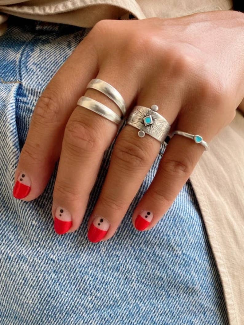 Christina Christi - Vendita all'ingrosso Anello midi/a fascia - Anelli etnici in argento, anelli larghi, anelli in argento0