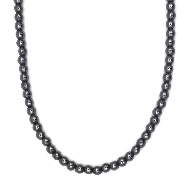 Halskæde Rantai Enam Hematit (6mm), rustfrit stål for engroshandel hos by julian
