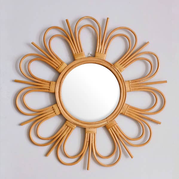 Hathorway – wholesale Väggspegel – Bong Sunburst naturliga rotting spegel0